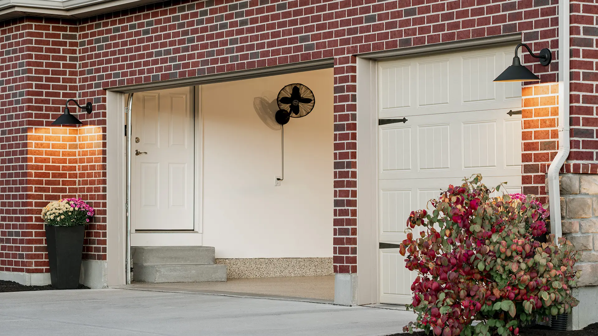 Gallery Steel Garage Door with Hunter Fan