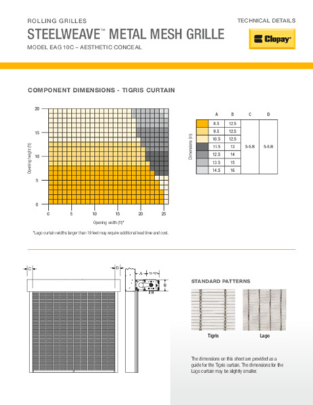 SteelWeave™ Metal Mesh Grille Conceal Technical Details