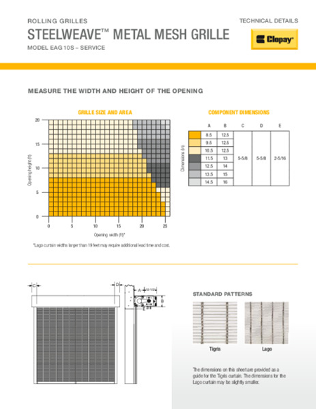 SteelWeave™ Metal Mesh Grille Service Technical Details