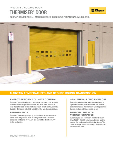 Thermiser Insulated Door Feature Sheet