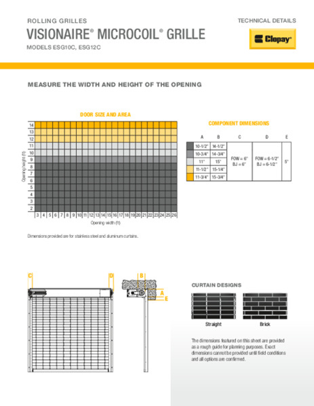 Visionaire® MicroCoil® Grille Technical Details Sheet