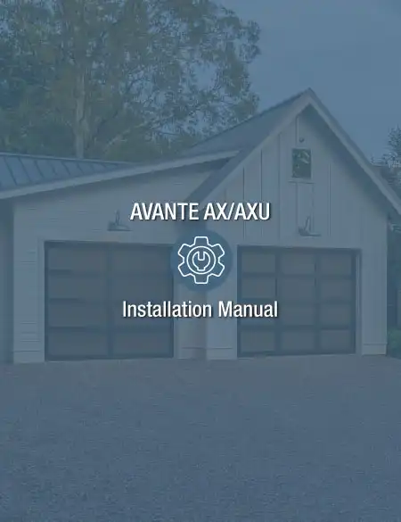 Installation Instructions for Avante AX/AXU