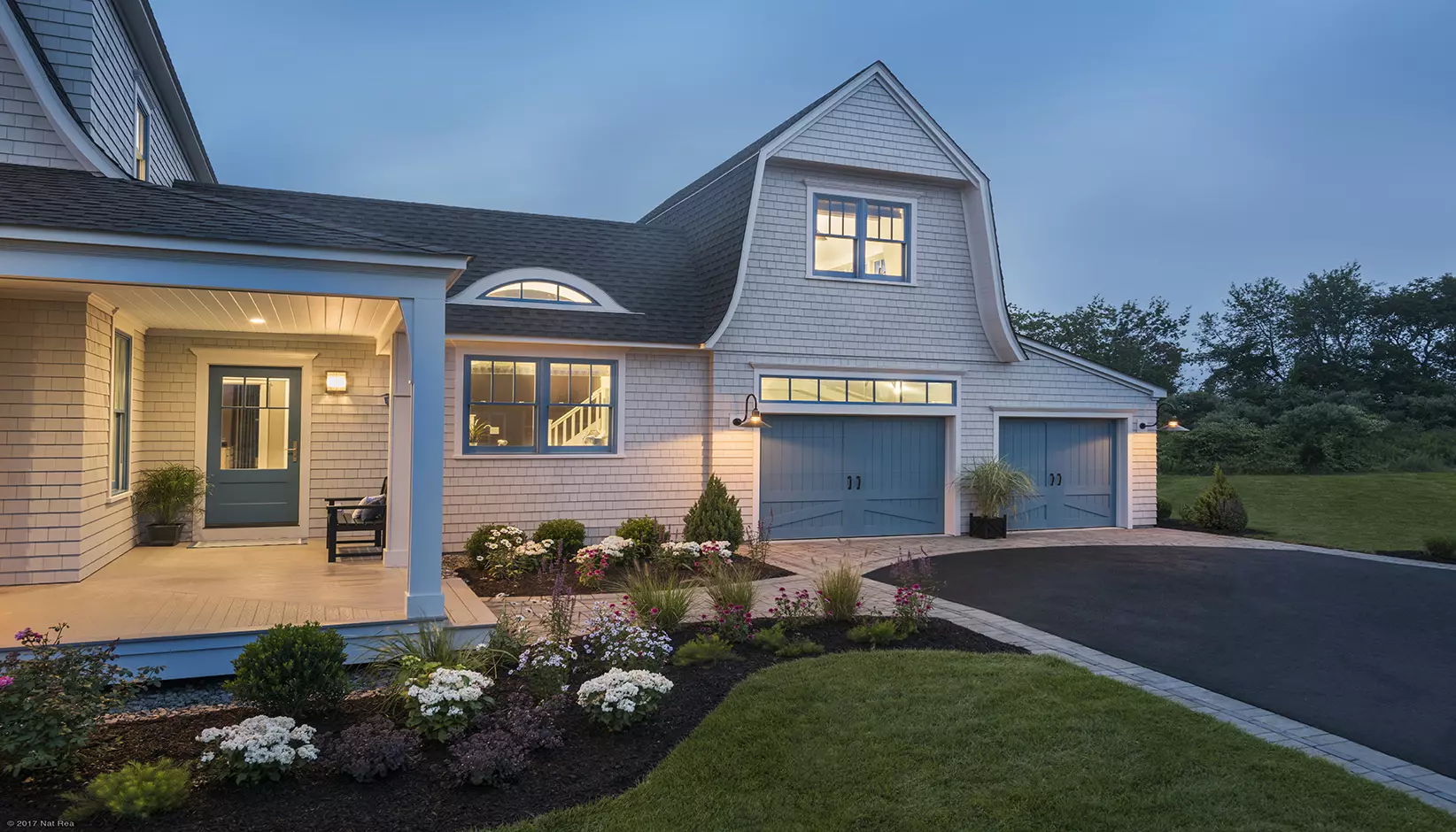 Canyon Ridge 5-Layer Blue Garage Door