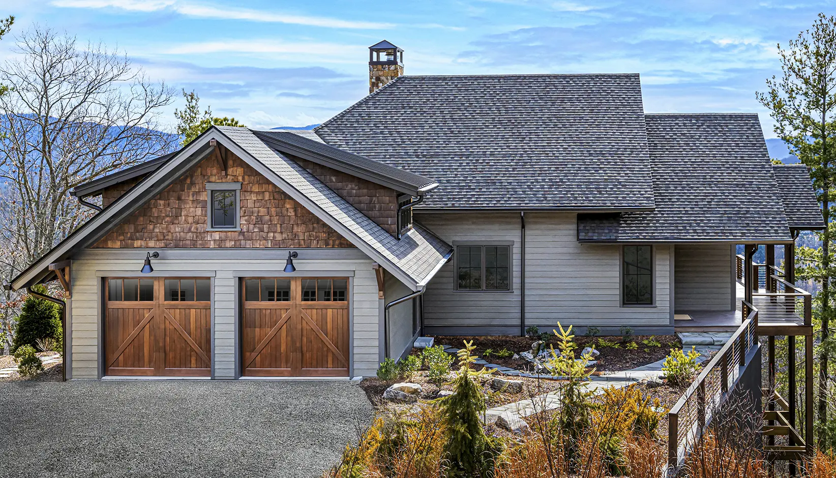 Traditional wood garage door in Las Vegas